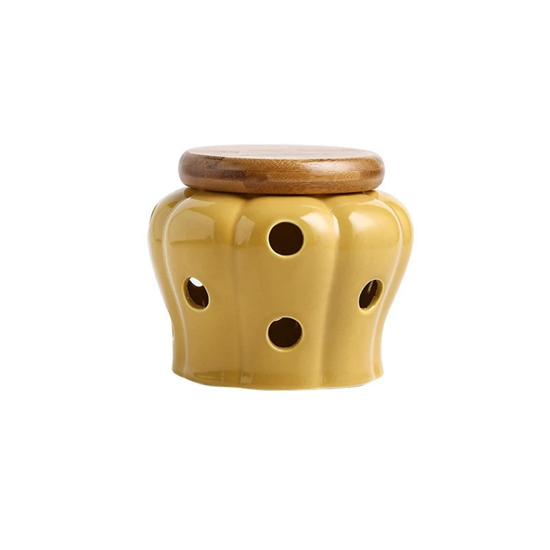 Керамическая банка для хранения чеснока с крышкой полые ажурные банки имбиря