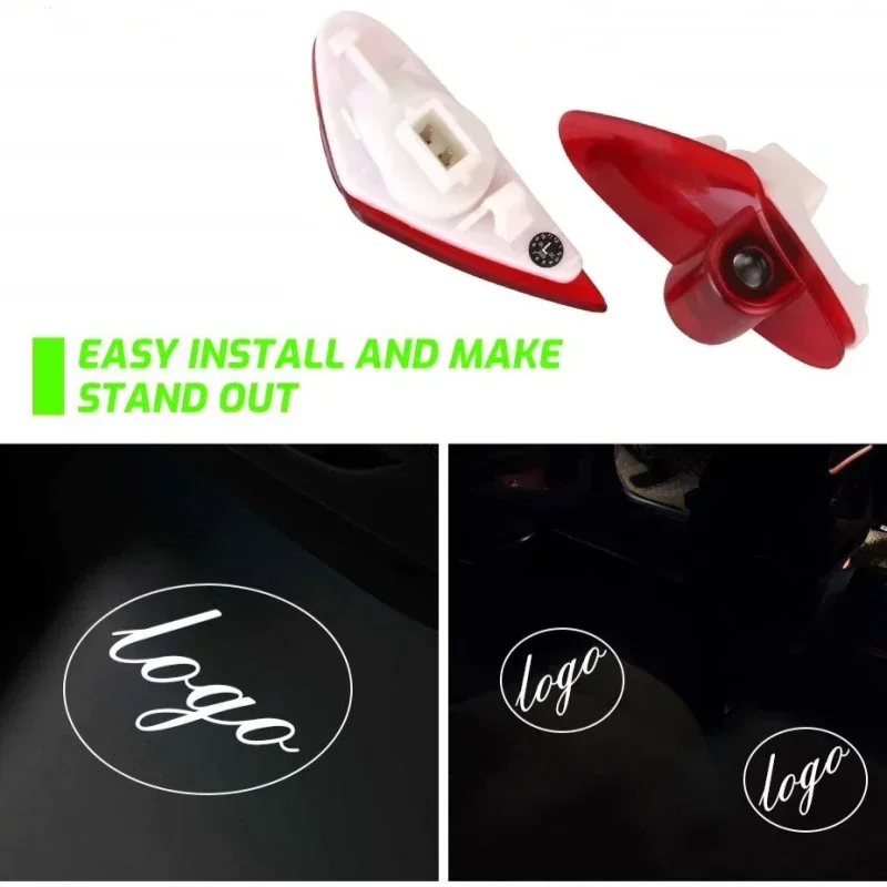 2 шт. светодиодный автомобильный дверной светильник с логотипом Proiector лампа