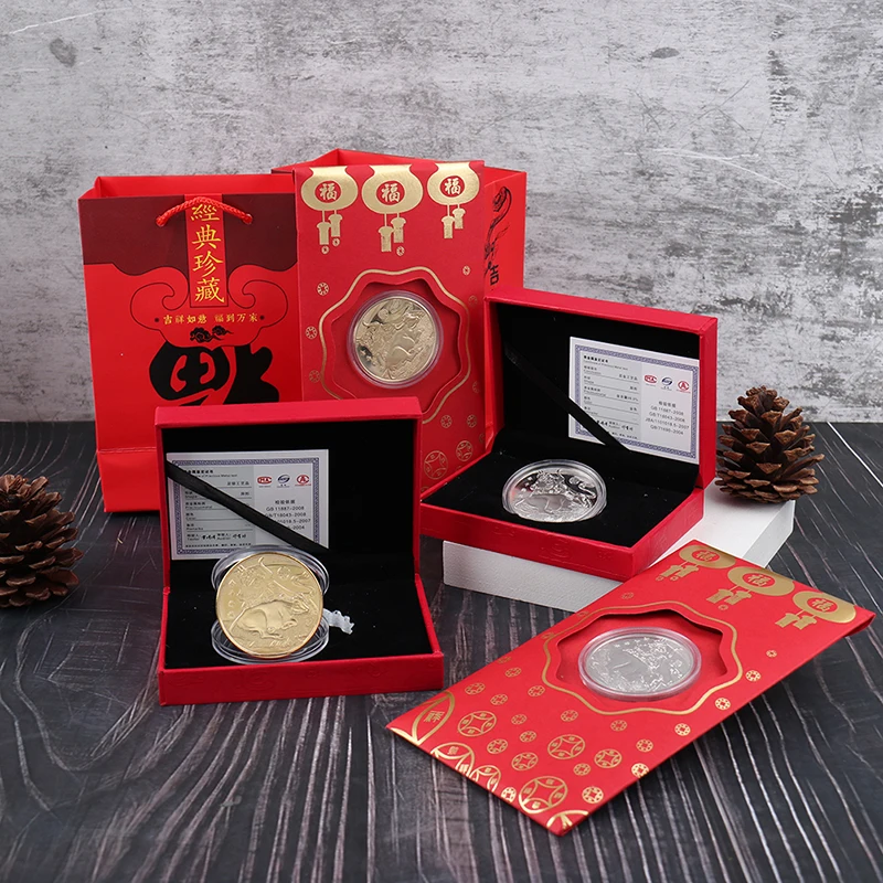 Памятная монета ко году быка золотой серебряный Декор | Дом и сад