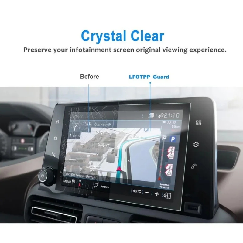 

For Peugeot Rifter 2019 2020 Car GPS navigation Tempered Glass Screen Protector Film Auto Interior Anti-scratch Film Fittings