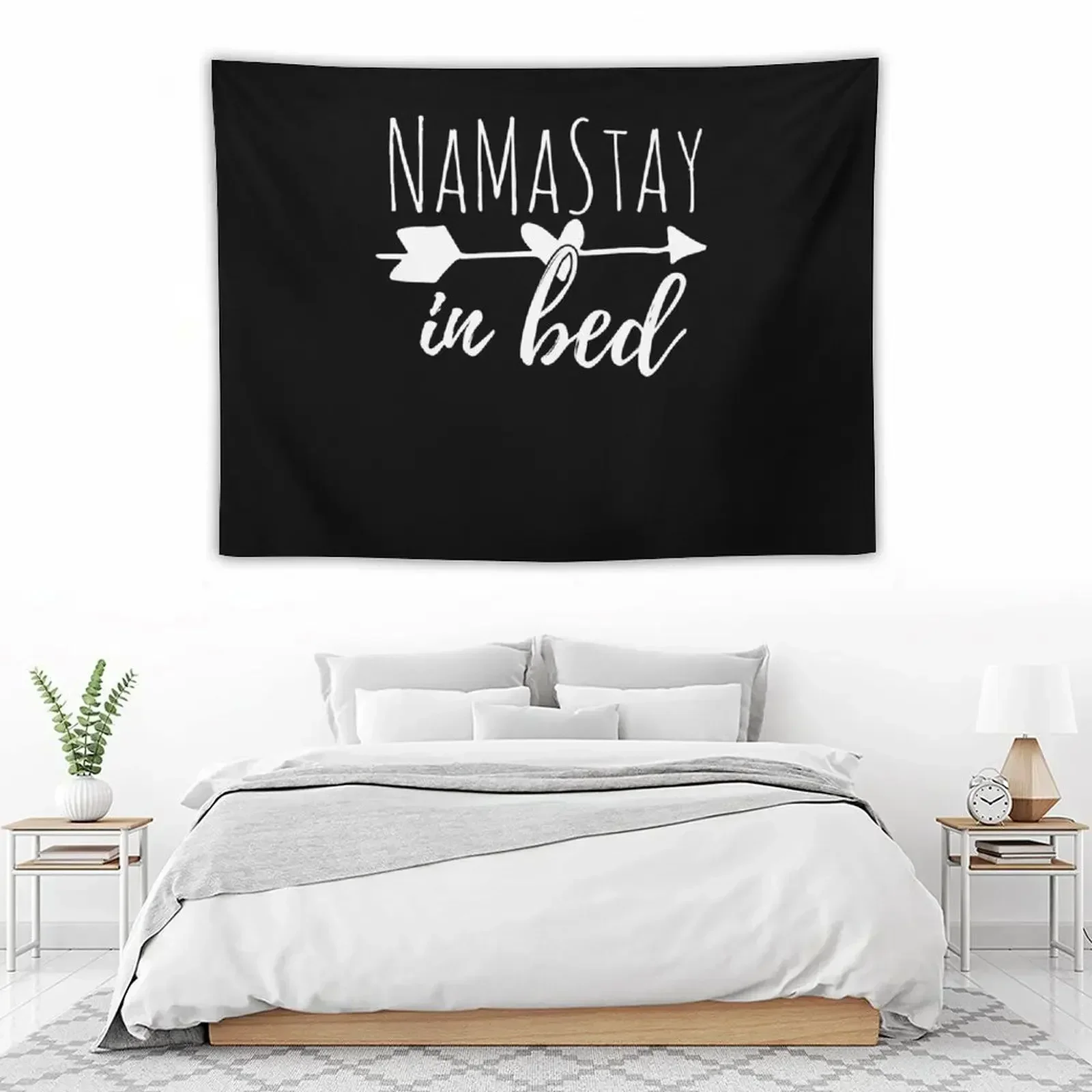 Я оставайся в постели йога с юмором гобелен обои для спальни скандинавский