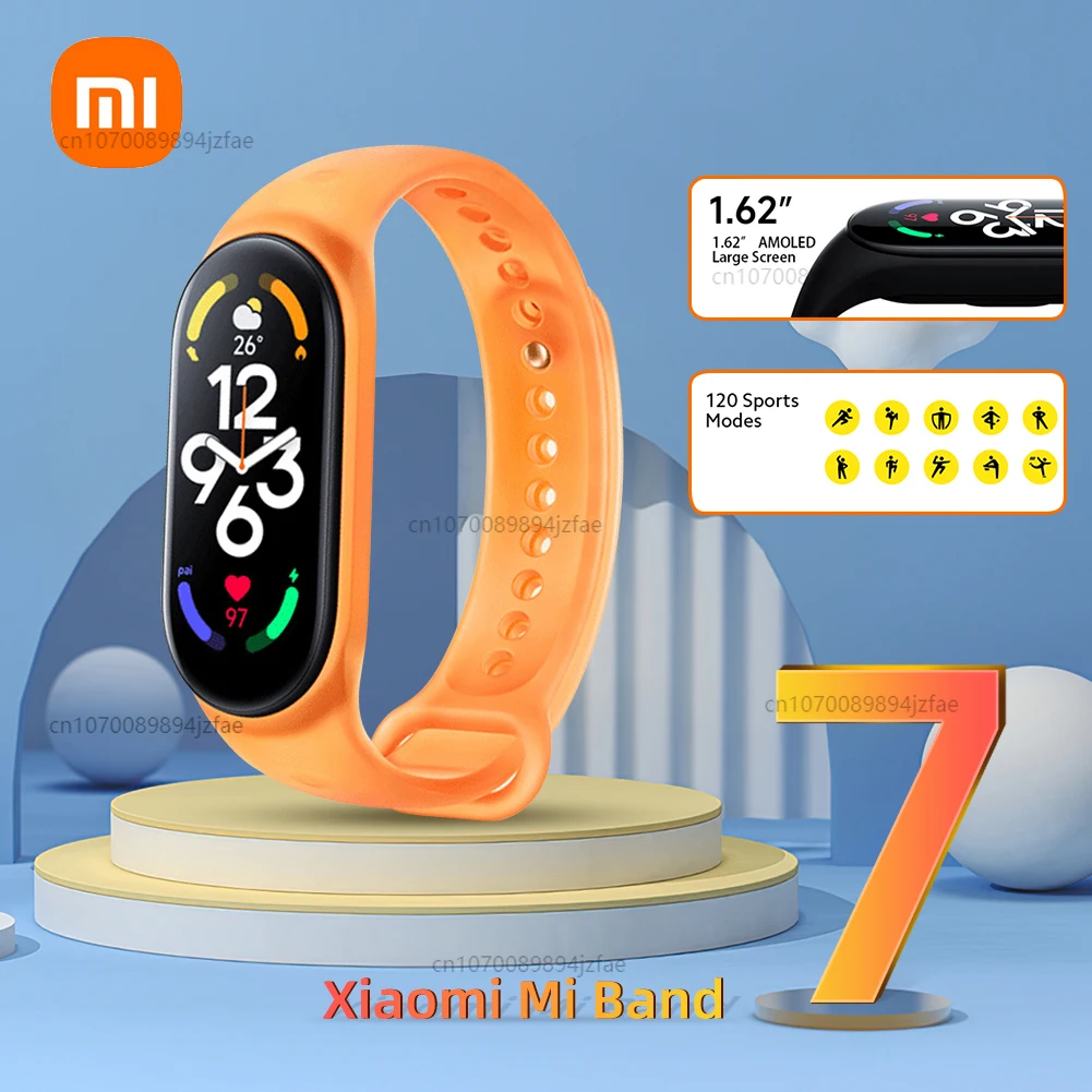 

Смарт-браслет Xiaomi Mi Band 7, 6 цветов, 1,62 дюйма, AMOLED экран