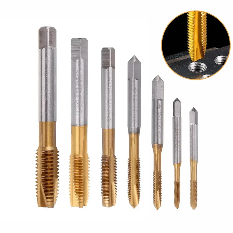 

M3-M12 Machine Screw Plug Tap Drill HSS Titanium Coated Metric Straight Flute Hand Thread Tap