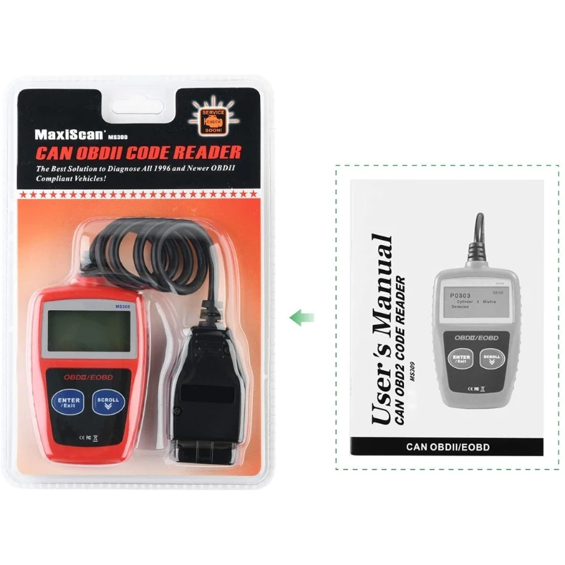 Ручной OBD2 сканер Универсальный OBD II считыватель кодов неисправности автомобиля