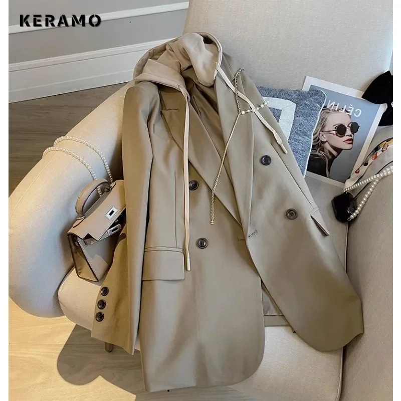 Женское винтажное Свободное пальто в стиле ретро офисное с отложным воротником и