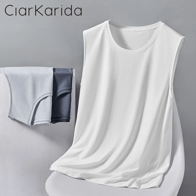 

Clarkarida Men's vest men wear modal cotton breathable sleeveless I-shaped hurdle bottoming underwear sports undershirt