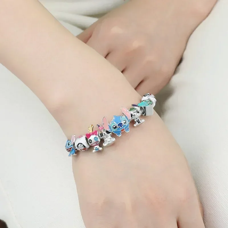 Браслет Disney Stitch с героями мультфильмов аниме милый стежок из бисера модные