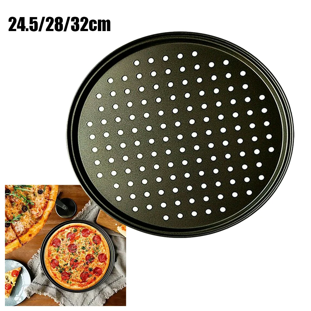 

24.5/28/32cm Non-Stick Pizza Pan Bakeware Carbon Steel Pizza Plate Round Deep Dish Pizza Pan Tray Mold Mould Baking Tools