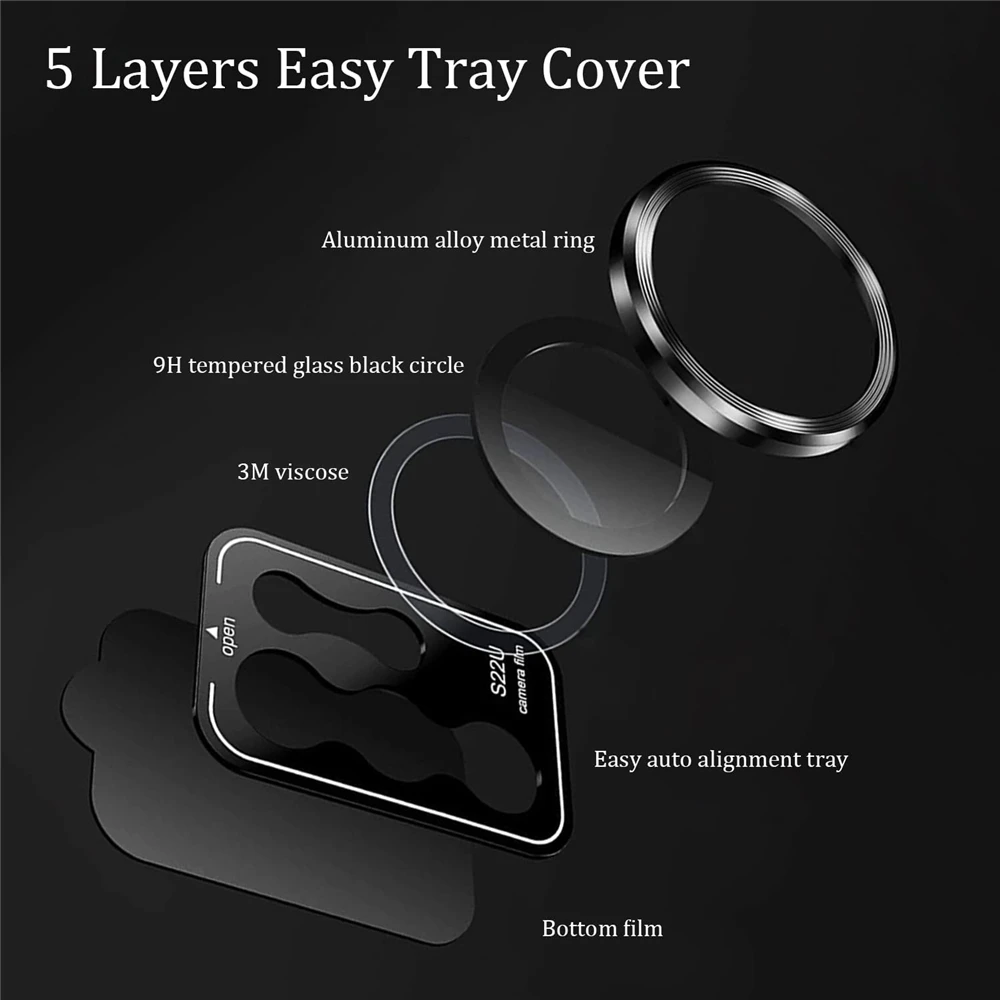 For Samsung S22 Ultra Camera Lens Protector Aluminum Alloy Metal Tempered Glass Camera Film For Galaxy S22ultra 5G Accessories