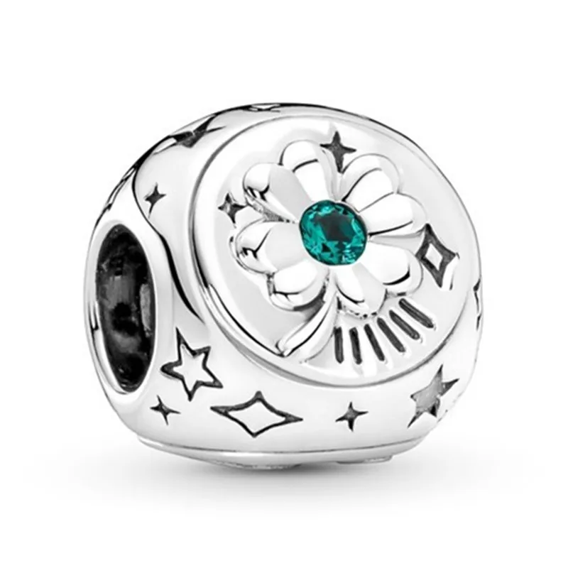 

Authentic 925 Sterling Silver Moments Clover Horseshoe & Ladybird Three-sided Charm Bead Fit Pandora Bracelet & Necklace Jewelry