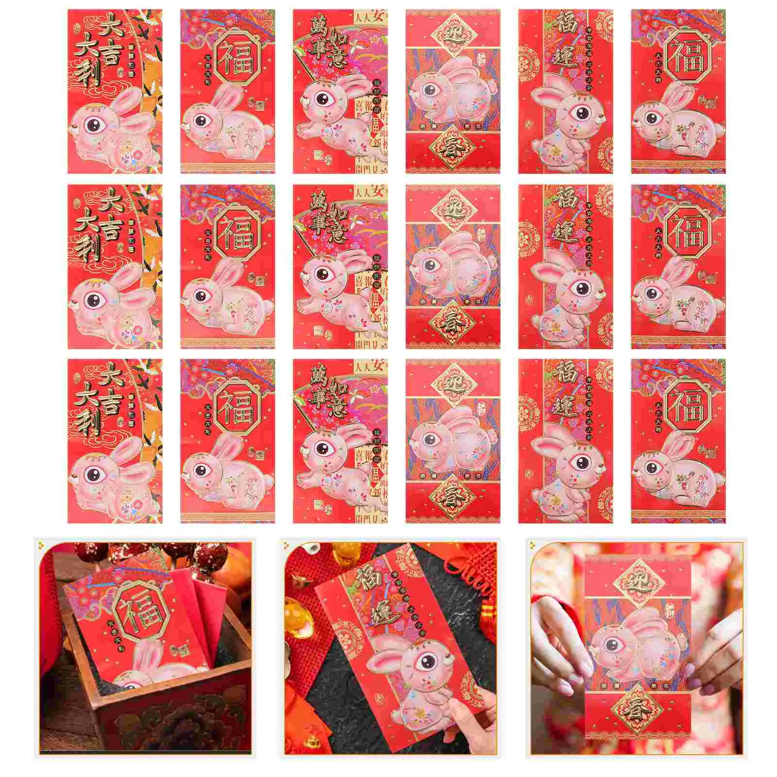 

Red Envelopes Packet Year 2023 Money Rabbit Newthe Envelope China Lunar Lucky Party Packets Chinese Style Spring Festival Gift