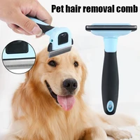for long hair pet dog comb hair removal comb pet deshedding brush professional removal undercoat pet brush rake dematting brush