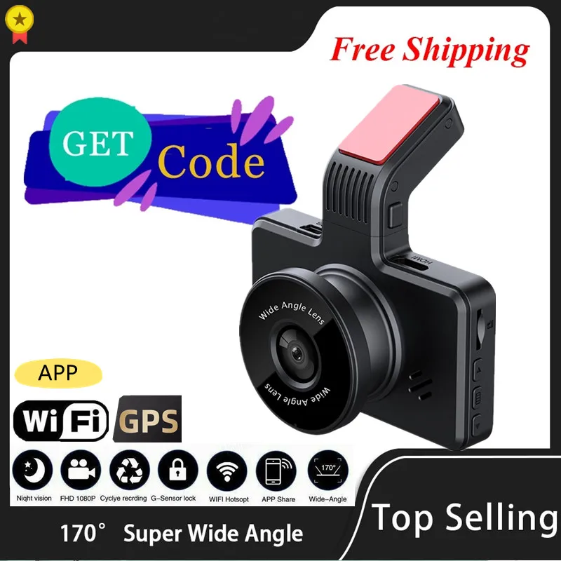 Видеорегистратор 1296P видеорегистратор с двойным объективом встроенный GPS Wi-Fi