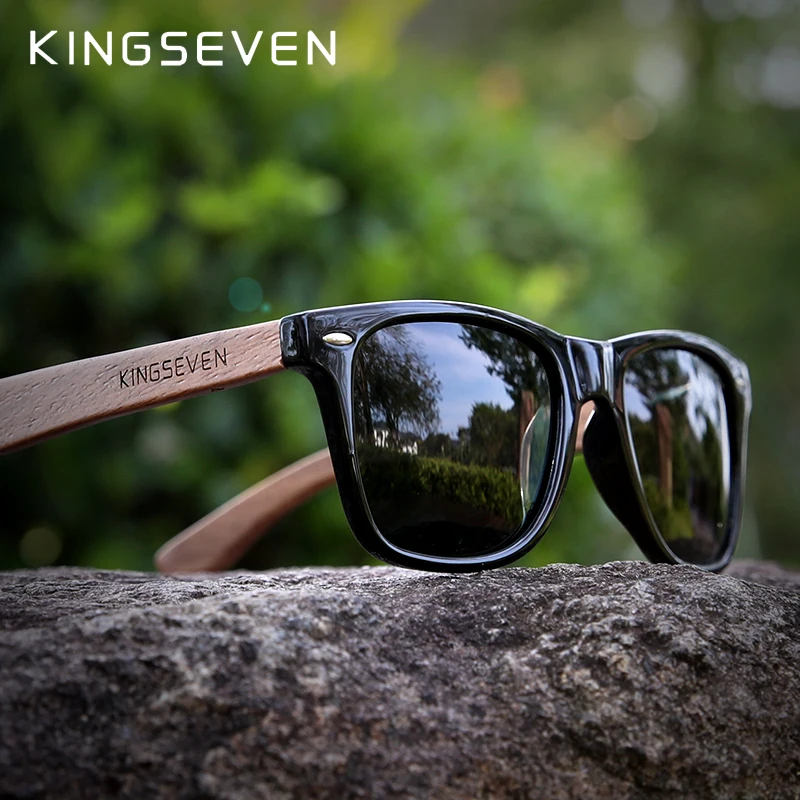 KINGSEVEN Brand 2022 Fashion Handmade Natural Wooden Sunglasses For Men Women Polarized Sun Glasses UV400 Mirror Male Eyewear