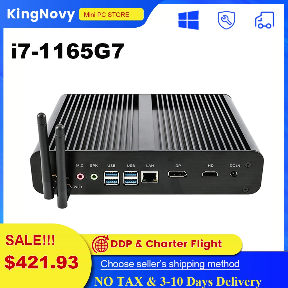 

2022 New 11th Gen Fanless Intel Mini PC Core i7 1165G7 10710U Gaming PC Micro Desktop Computer NUC 4K HTPC 2*DDR4 M.2 PCIe SSD