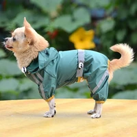 2022jmt pet dog raincoat waterproof jumpsuit reflective rain coat sunscreen dog outdoor clothes hoodie jacket for puppy small do