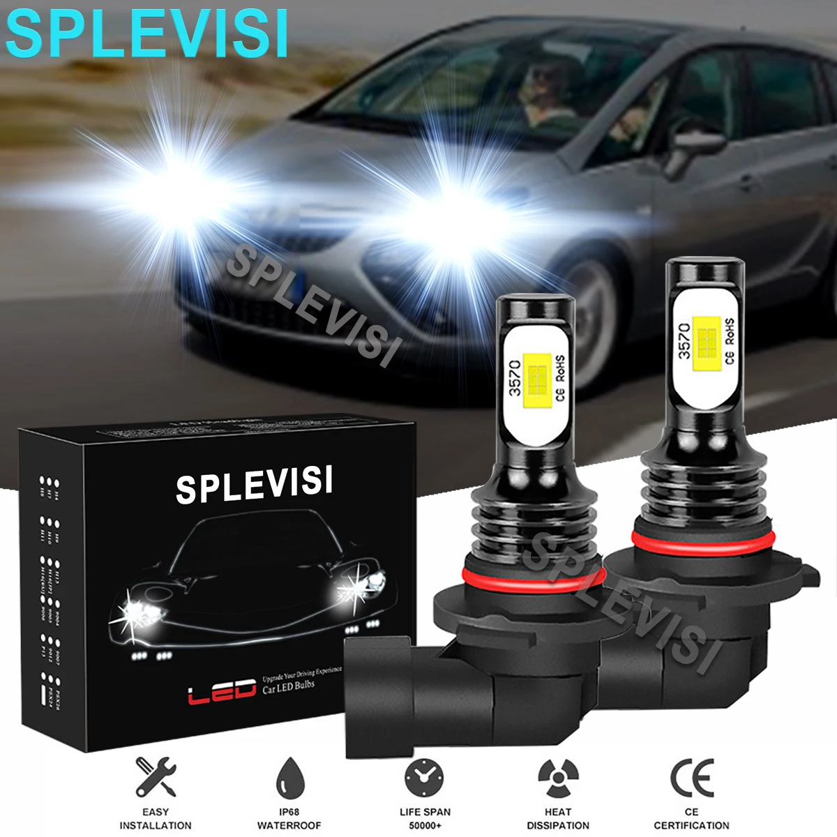 

2PCS White LED Headlight Bulbs 6000K Fit For Vauxhall 2014-2018 Vauxhall Zafira Tourer 2014 2015-2019 Vauxhall Astra J VXR GTC