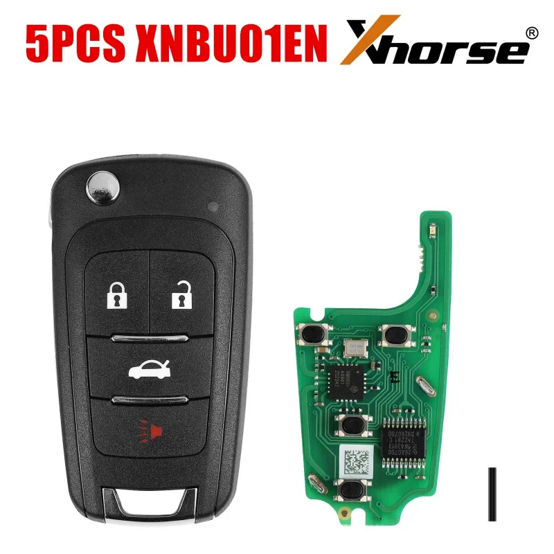 

Беспроводной пульт дистанционного управления Xhorse XNBU01EN для Buick Flip, 4 кнопки, английская версия, 5 шт./партия