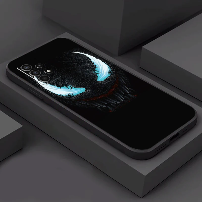 

MARVEL Venom Phone Case For Samsung Galaxy S20 S20FE S20 Ulitra S21 S21FE S21 Plus S21 Ultra Black Carcasa Back Liquid Silicon