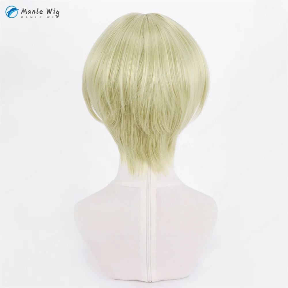 Аниме Hunter Shalnark Косплей Парик 30 см Короткие Зеленые Желтые Парики Термостойкие