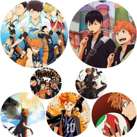 japanese manga haikyuu lapel pins cosplay cartoon badge backpack jewelry accessories gifts anime volleyball boys brooches