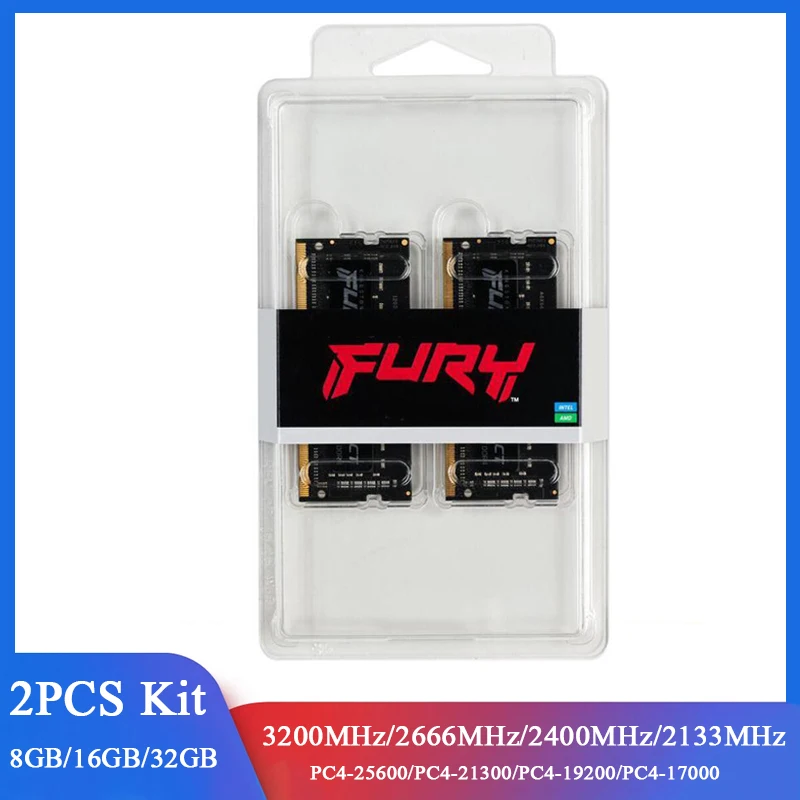 HyperX FURY оперативная Память DDR4 64 Гб 2x32 ГБ 2x16 Гб 2x8 Гб комплект 32 ГБ 16 ГБ 8 ГБ 3200 МГц 2666 МГц ноутбук контактов коридора память для ноутбука