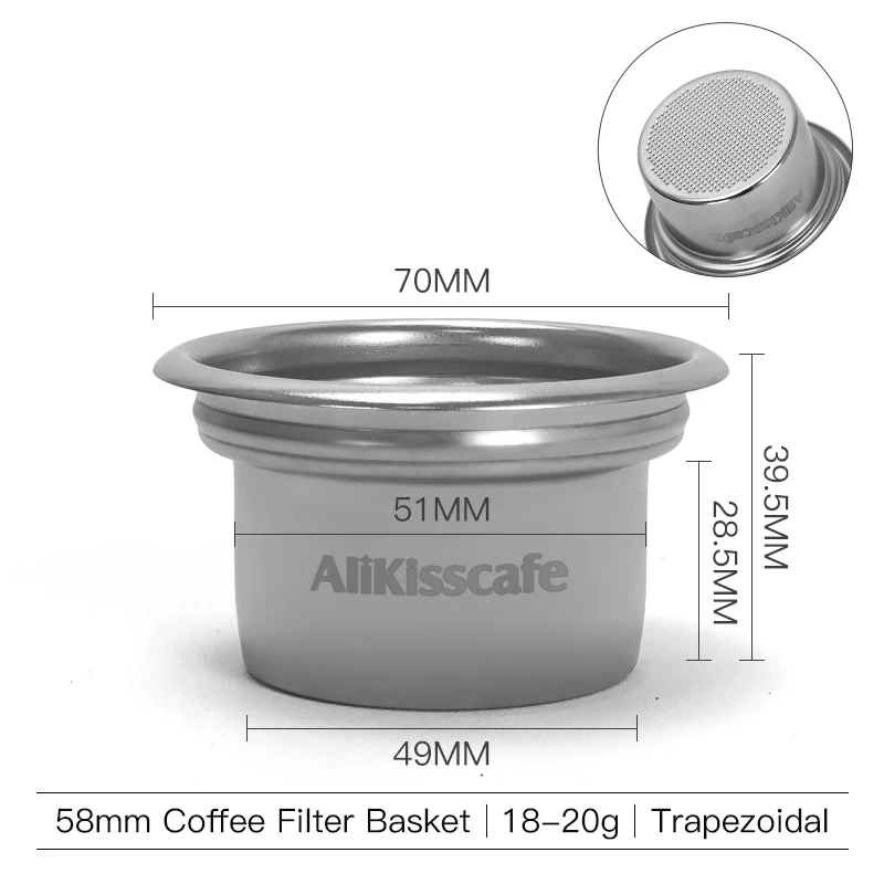 Корзина для фильтра AliKisscafe 58 мм до 49 мм из нержавеющей стали