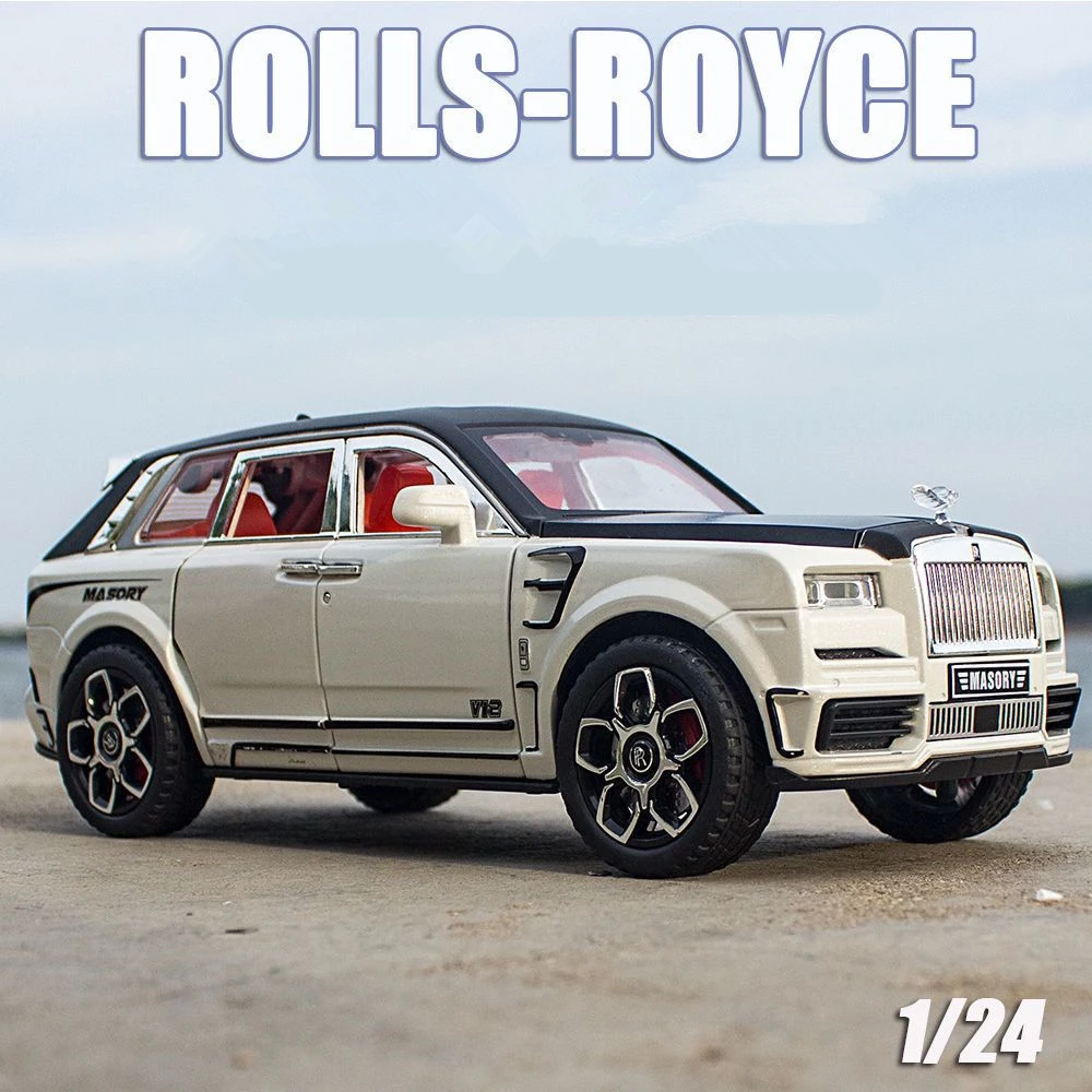 

1:24 Rolls Royce Cullinan Masory SUV Series Alloy Luxy Car Model Diecasts Metal Toy Simulation Sound And Light Boy Children Gift