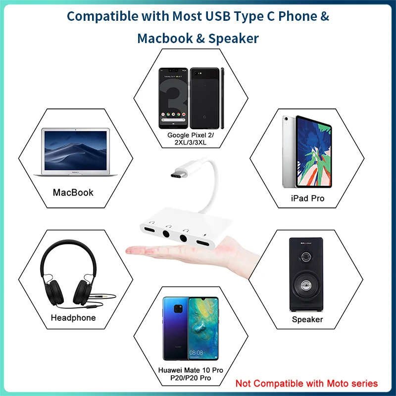 Адаптер для наушников со штекером USB Type-C на 3 5 мм