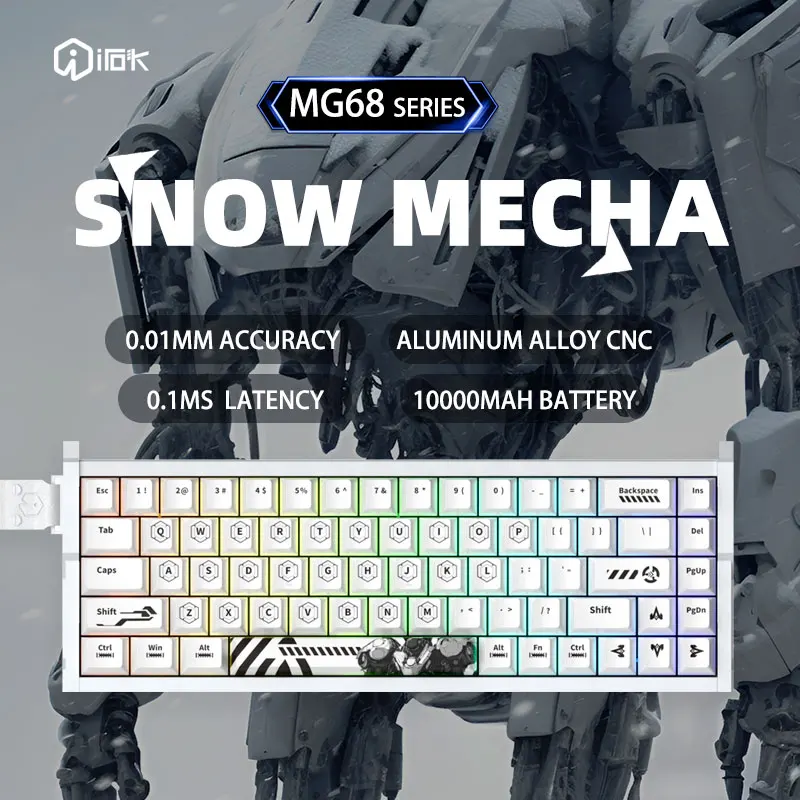 Фото IROK MG68 MAX8K Игровая клавиатура с магнитным переключателем 0,01 мм Механическая клавиатура с быстрым триггером Hot Swap SOCD Wried/Wireless/Bt №2