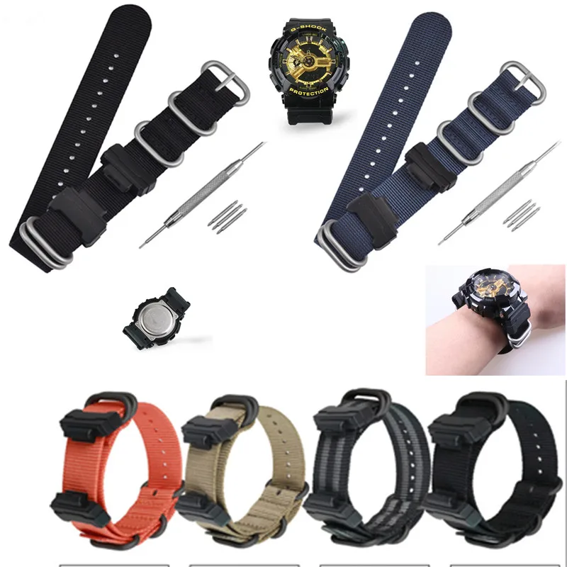 

Premium Nylon Watch strap Suitable for Casio G-Shock GA-110/100 GD-100/110/120 DW-5600 Sports Canvas watch Strap Bracelet Wrist