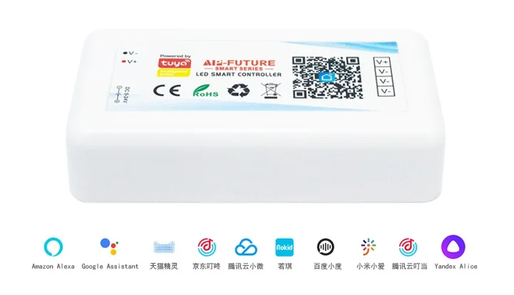 

Умный светодиодный контроллер Tuya Wi-Fi DC5V-24V RGB/RGBW/RGBCCT, одноцветный диммер, светодиодная лента, пульт дистанционного управления, работает с Alexa Google