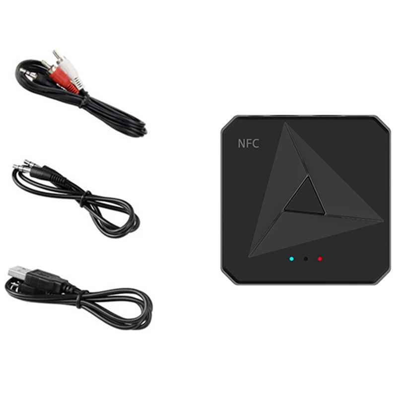 

NFC Bluetooth 5.0 RCA Audio Receiver Transmitter 3.5MM AUX USB Jack Music Stereo Wireless Adaper With Mic For Car T V PC