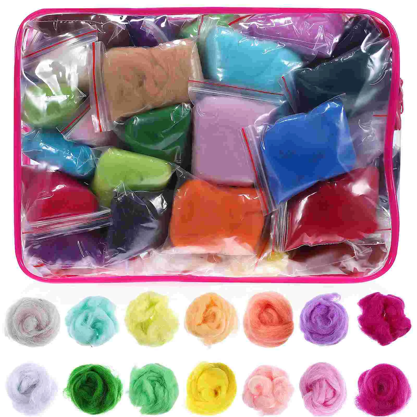 

Needle Felting Wool Multi Colors Fiber Wool Yarn DIY Needle Felting Wool Strip DIY Needle Felt Wet Felt Poke Music Bag