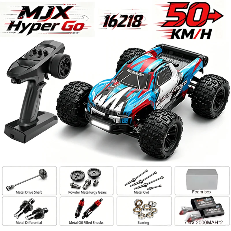 Фото Новая радиоуправляемая машина MJX Hyper Go 16212 16213 16218 1/16 4WD, 60 км/ч, бесщеточная, для гонок, 2.4G, внедорожный грузовик, игрушка на радиоуправлении №3