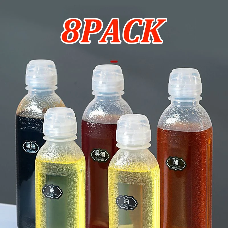 

8PCS Oil Spray Bottle Kitchen Oil Bottle Hot Sauces Olive BBQ Condiment Squeeze Bottles Mustard Mayo Cooking Baking Ketchup