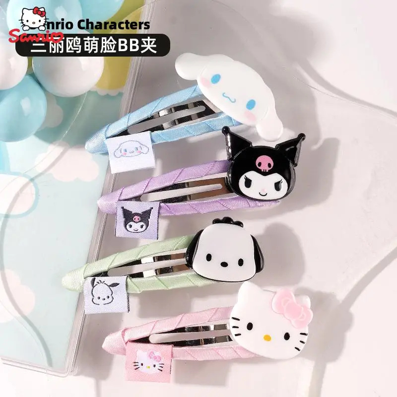 

Мультяшный Sanrios Hello Kittys Cinnamoroll Kuromi Kawaii Bb зажим милый студенческий карточка для волос Принцесса аксессуары для волос детский подарок