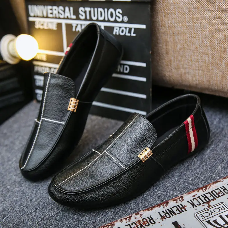 

Men's Loafers 2022 Summer New Comfortable Versatile White Casual Shoes Leather Loafers Peas Mężczyźni Na Co Dzień Buty