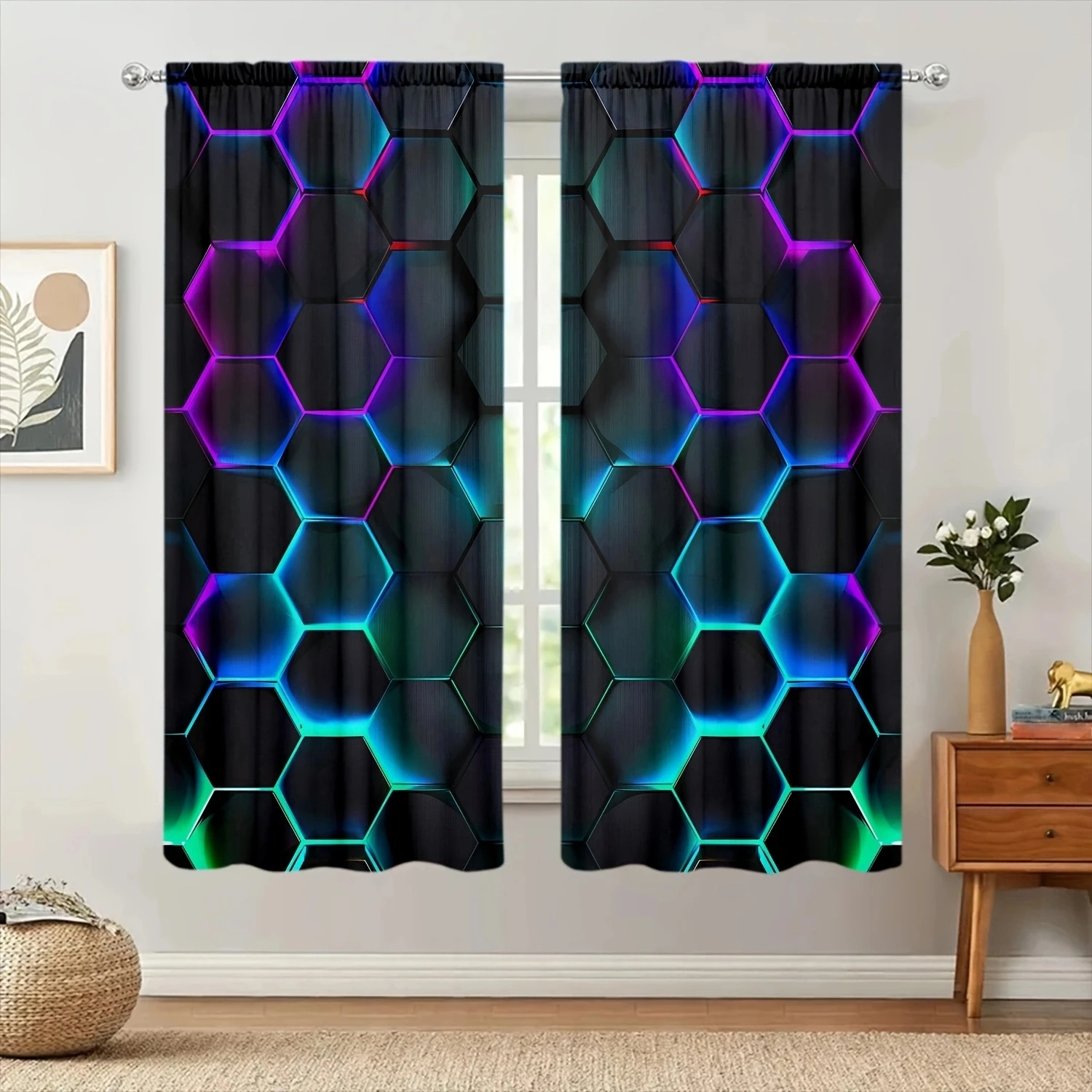 Штора с шестигранным рисунком для домашнего декора спальни кухни гостиной