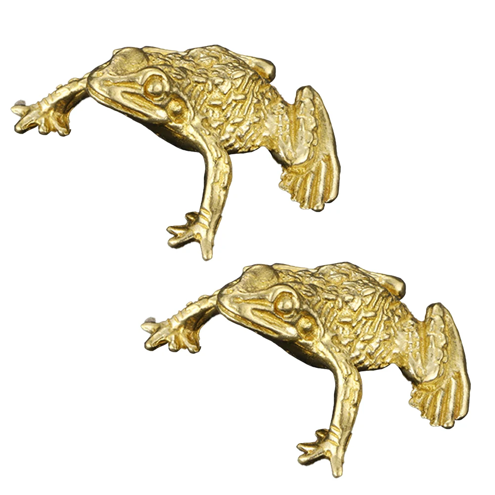 

Brass Flower Skin Frog Small Statue Desktop Ornaments Tea Pets Gifts Solid Antique Collection Cute Animal Figurines Decorations