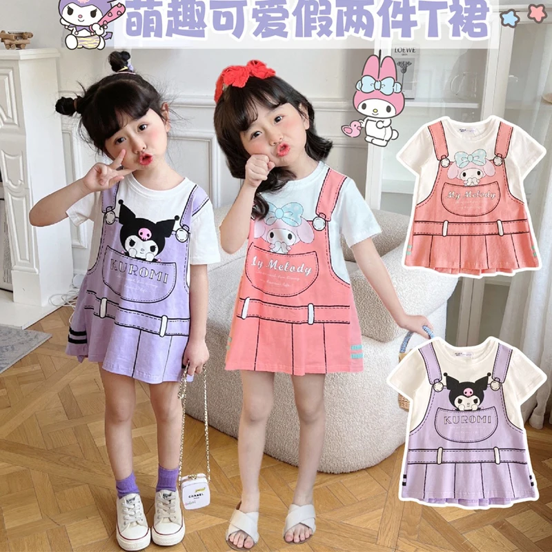 

Платье для новорожденных Sanrioes из аниме «Kuromi My Melody», одежда для маленьких девочек, детское платье на день рождения, платье принцессы, Пасхальный костюм