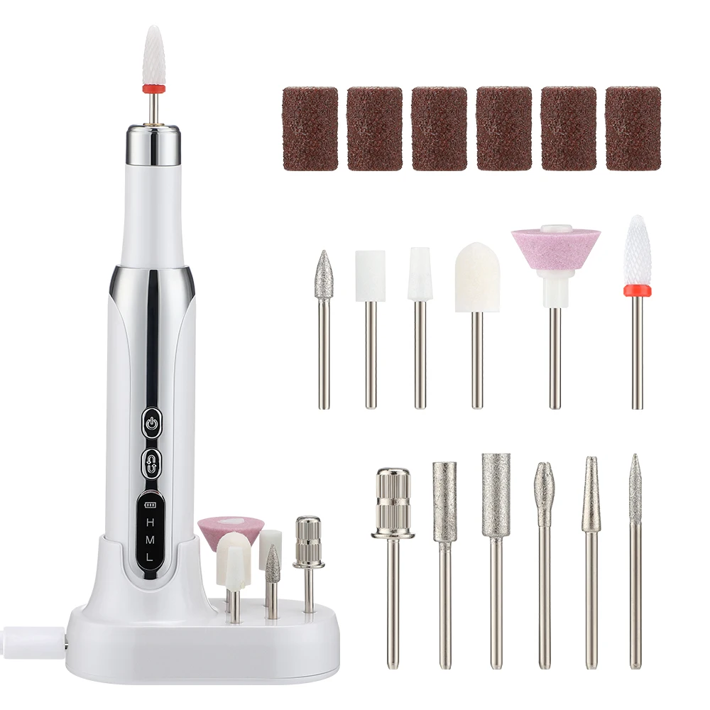 

Electric Nail Grinding Machine Drill Manicure Milling Cutter Set Nail Files Drill Bits Polish Remover with Base Beauty Nail Tool