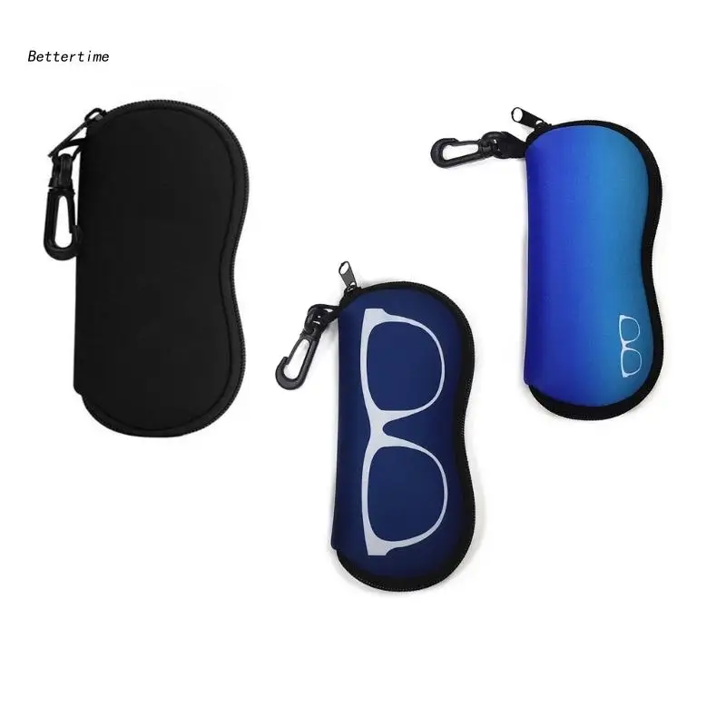 

B36D Sunglasses with Carabiner Clip Light Neoprene Soft Pouch Zipper Design