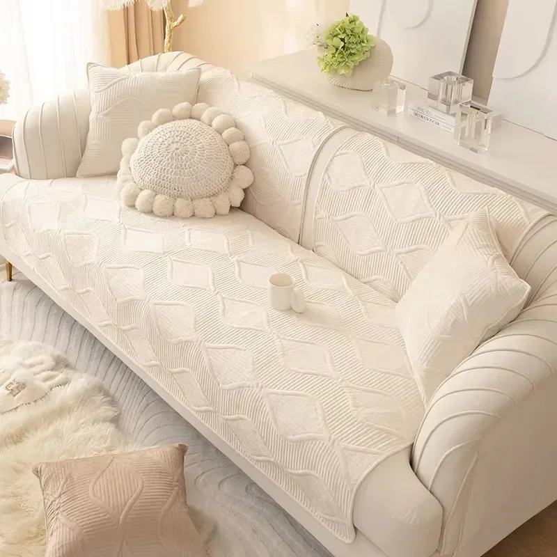 Сплошной цвет красный мягкий утолщенный фланелевый стеганый диван полотенце