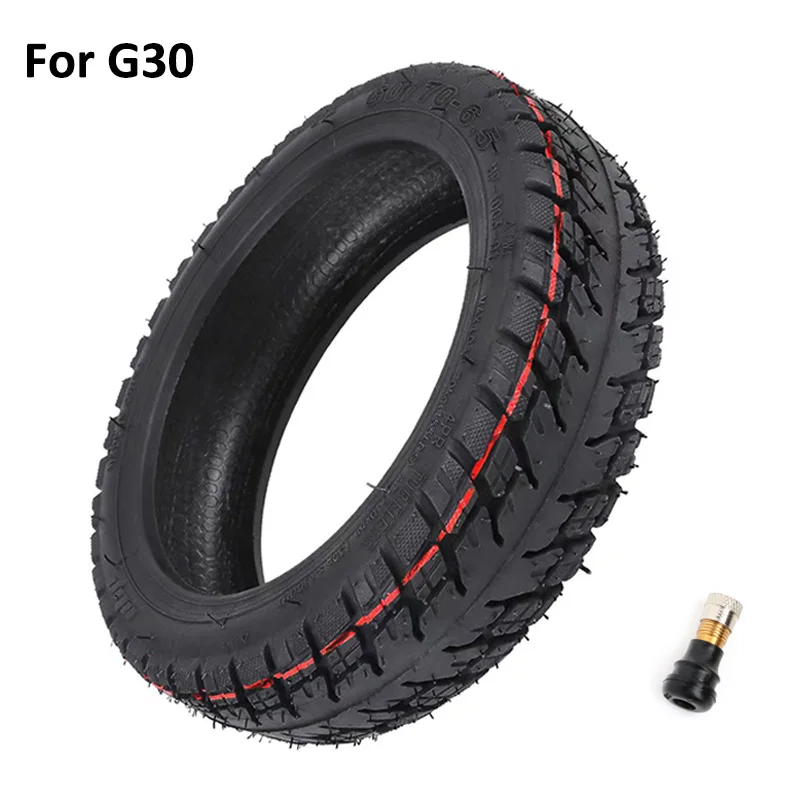 

Off-Road Tubeless Tyre for Ninebot Max G30 G30D G30Lp Electric Scooter 10Inch 60/70-6.5 Thickened Outer Tire with Valve