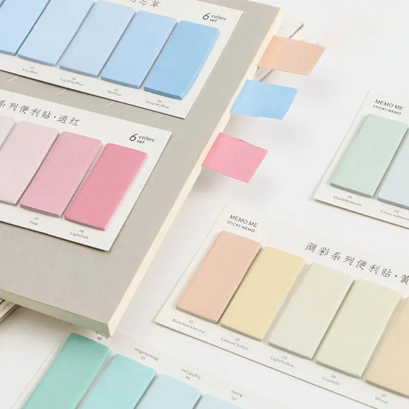 

Клейкие заметки 6 цветов в наборе, блокнот для записей, индексная наклейка, бумажные наклейки с флагом, школьные и офисные канцелярские прин...