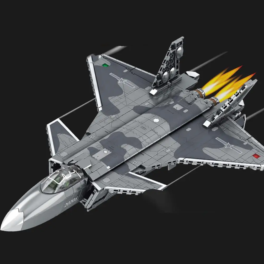 

Plane Building Blocks 775PCS Aviation Model J-20 Fighter Small Particle Educational building Bricks Toys Airplane Children Boys
