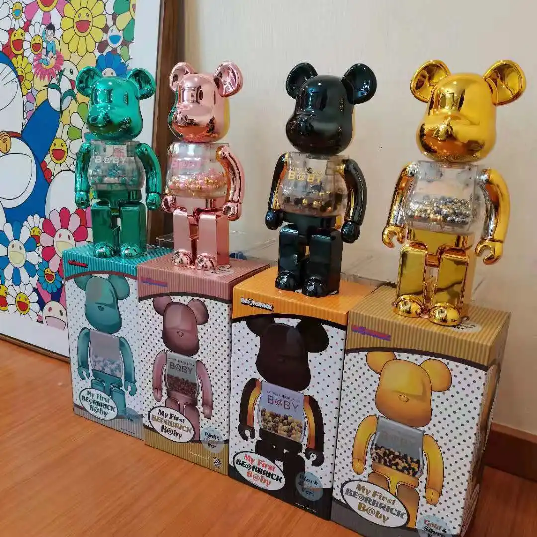 

Bearbrick400% Be@rbrick 28cm Pink Gold Gold And Silver Black Gold Chiaki Qianqiu Decoration Doll Trend Gift Doll