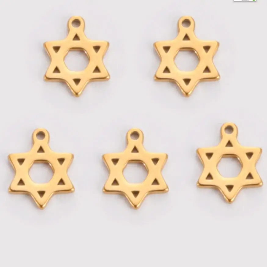 

20pcs stainless steel Hexagram Six-Pointed Charms Star Of David Pendants For Diy Jewelry Making Findings Supplies F0965