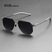pure titanium mens polarized sunglasses driving sun glasses for men women brand designer male vintage pilot sunglasses uv400